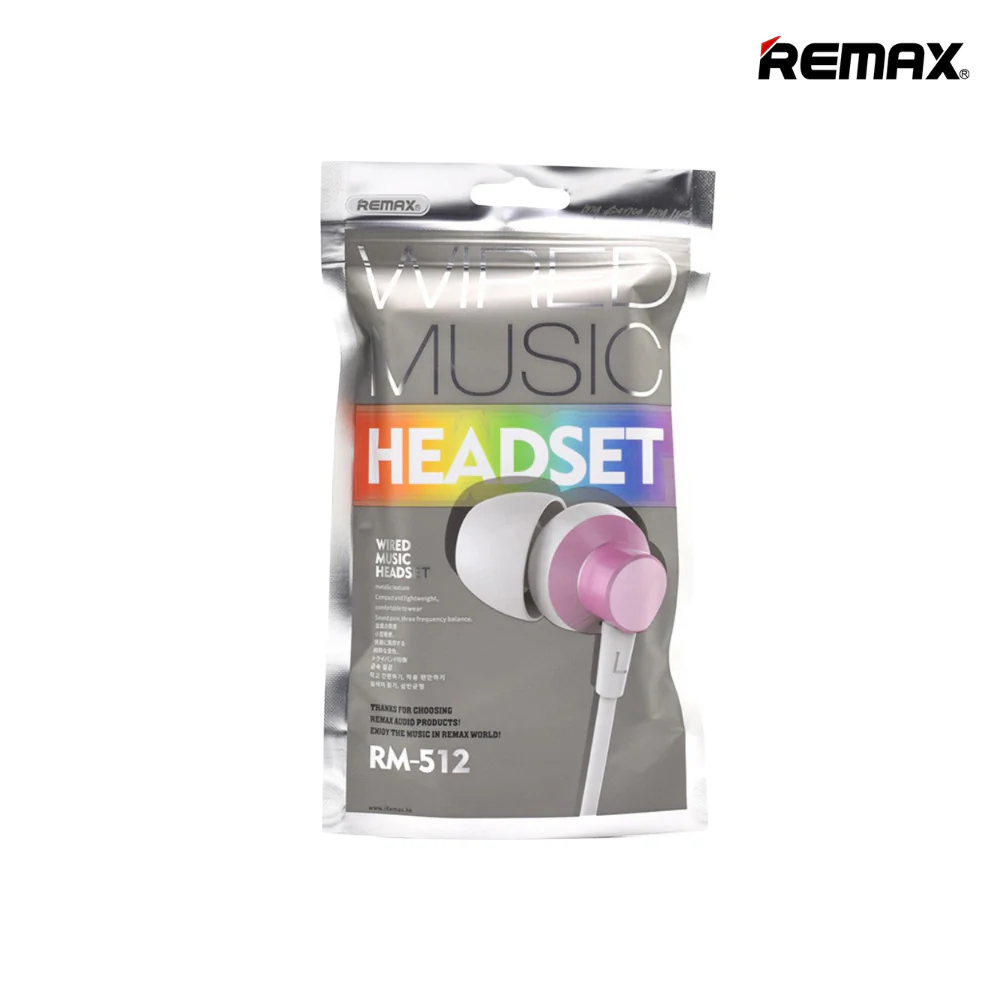 REMAX RM-512 3.5MM EARPHONE (METAL) WIRED MUSIC