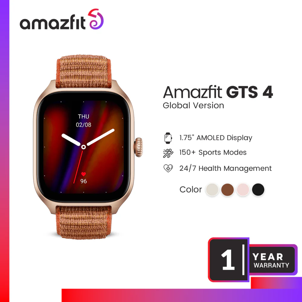 Amazfit GTS 4 Smart Watch-Brown