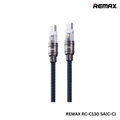 REMAX RC-C130 C-C Boundless Series 5A Zinc Alloy Fast Charging Data Cable With Light (Type-C to Type-C)(Black)