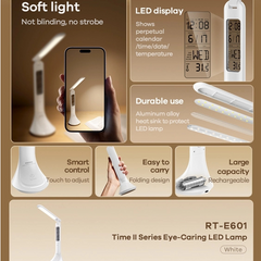 REMAX RT-E601 1200MAH TIME II SERIES EYE-CARING LED LAMP