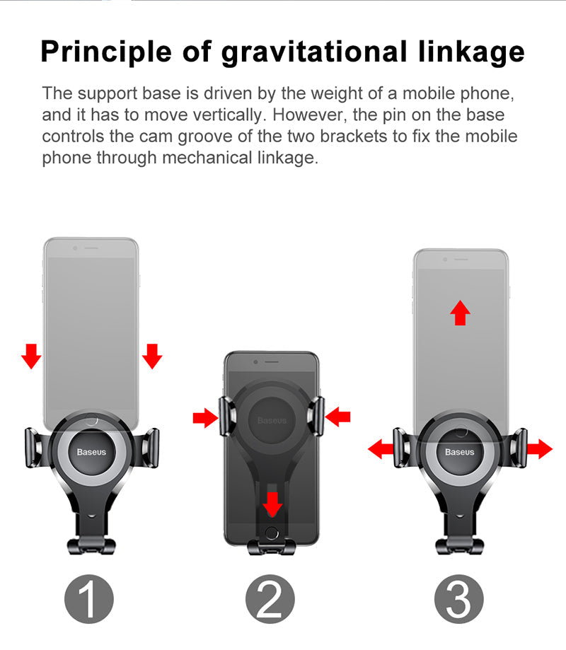 (Buy 1 Get 1) Baseus Osculum Type Gravity Car Mount Holder