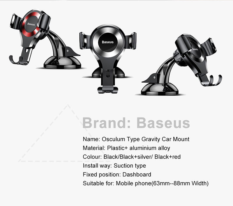 (Buy 1 Get 1) Baseus Osculum Type Gravity Car Mount Holder