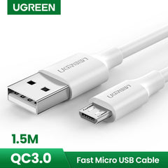 Ugreen US289 USB 2.0A to Micro USB Nickel Plating Cable 1M - Black