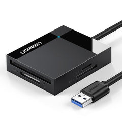 UGREEN CR125 USB 3.0 ALL IN ONE MULTIFUNCTION CARD READER (50CM)(USB 3.0 TO 4 IN 1), All in One Card Reader, Multifunction Card Reader