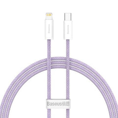 BASEUS DYNAMIC SERIES FAST CHARGING DATA CABLE TYPE-C TO IPH (20W)(1M) - Purple