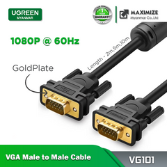 UGREEN VG101 VGA Male to Male Cable 1080P Cabo 15 Pin Cord Wire for Computer Monitor Projector VGA Cable - 5M
