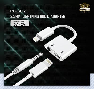 REMAX RL-LA07I 2.0A Lightning to 3.5 mm,Audio Connector for iPhone 7/8/8 plus/X/XS/XR /11/11 Pro/11 Pro Max/12/12 Pro/12 Pro Max    Audio Adapter