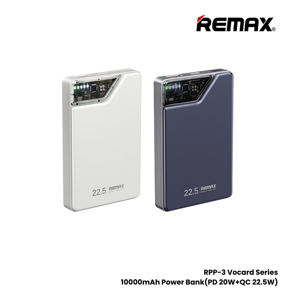 REMAX RPP-3 Vocard Series 10000mAh PD+QC Magnetic Wireless Power Bank(PD 20W+QC 22.5W) - White