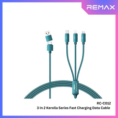 REMAX - RC-C012 3 In 2 Kerolla Series 100W Fast Charging Data Cable - Green