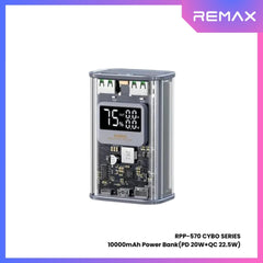 REMAX - RPP-570 Cybo Series 10000mAh PD+QC Fast Charging Power Bank(PD 20W+QC 22.5W) - Grey