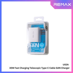 REMAX - U02A Hidden 30W 2 In 1 GAN Charger ( PD+QC ) - White