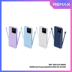 REMAX RPP-500 Suji Series 10000mAh PD+QC Fast Charging Power Bank(PD 20W+QC 22.5W) - Blue