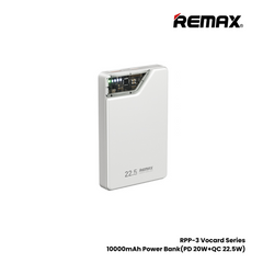 REMAX RPP-3 Vocard Series 10000mAh PD+QC Magnetic Wireless Power Bank(PD 20W+QC 22.5W) - White