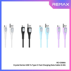 REMAX - RC-C096A Crystal Series USB to Type-C Fast Charging Data Cable (2.4A) - Blue
