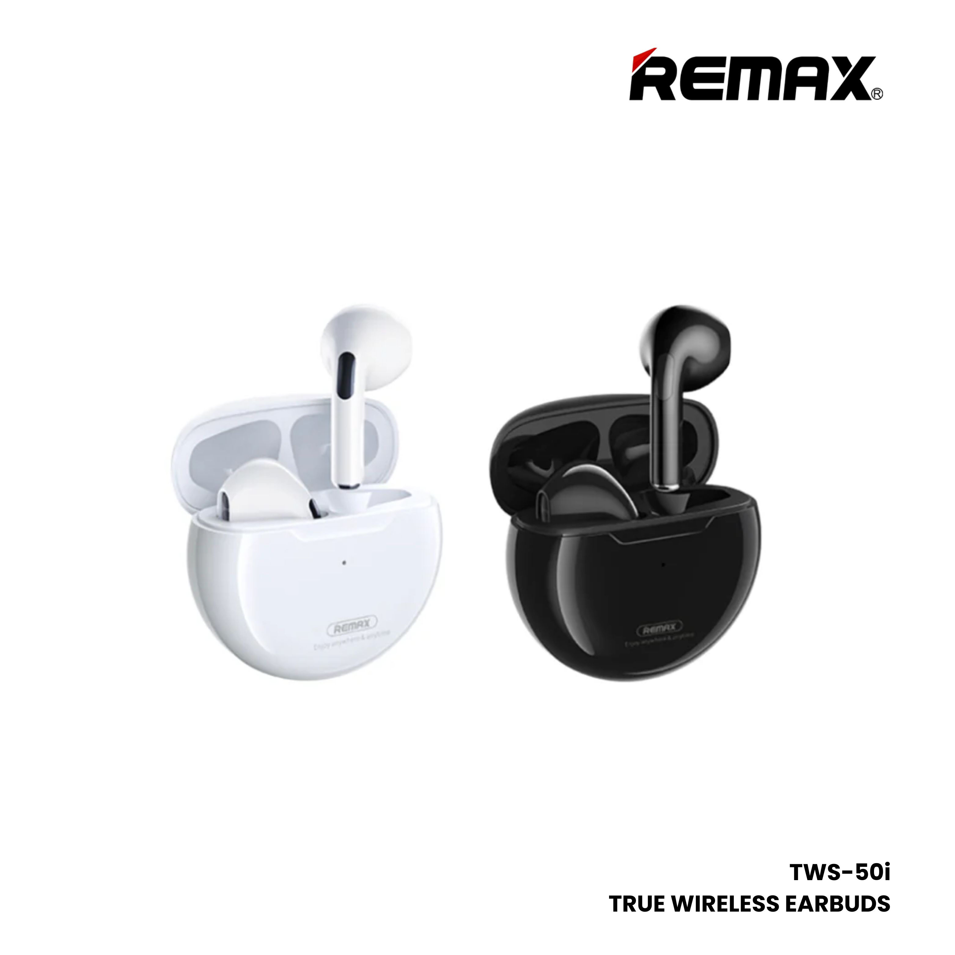 REMAX TWS-50i Wireless Bluetooth Earbuds - Black