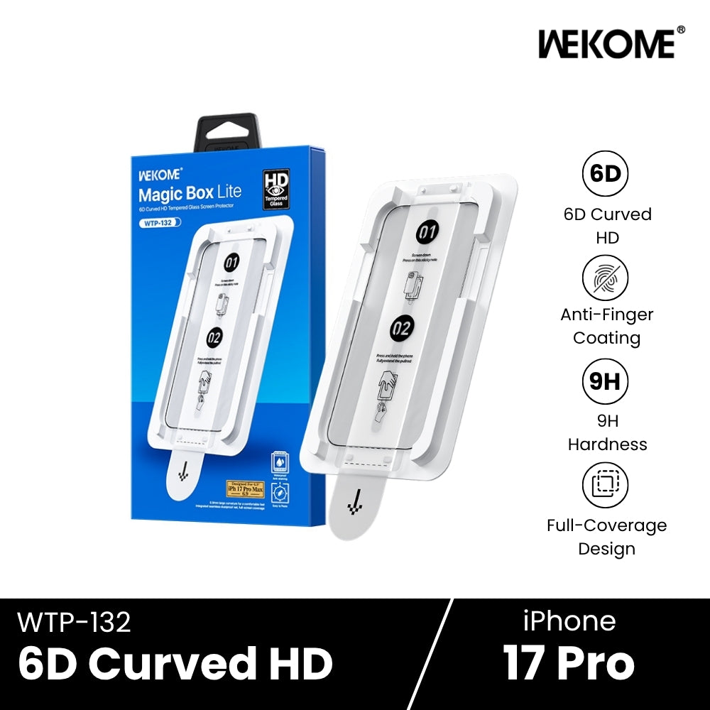 WEKOME - WTP-132 Magic Box 6D Curved HD Tempered Glass - iPhone 17 Pro