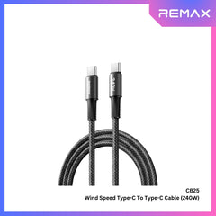 REMAX - CB25 C-C Wind Speed 240W Fast Charging Data Cable - Black
