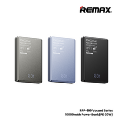 REMAX RPP-109 Vocard Pro Series 10000mAh PD Magnetic Wireless Power Bank(PD 20W) - Blue