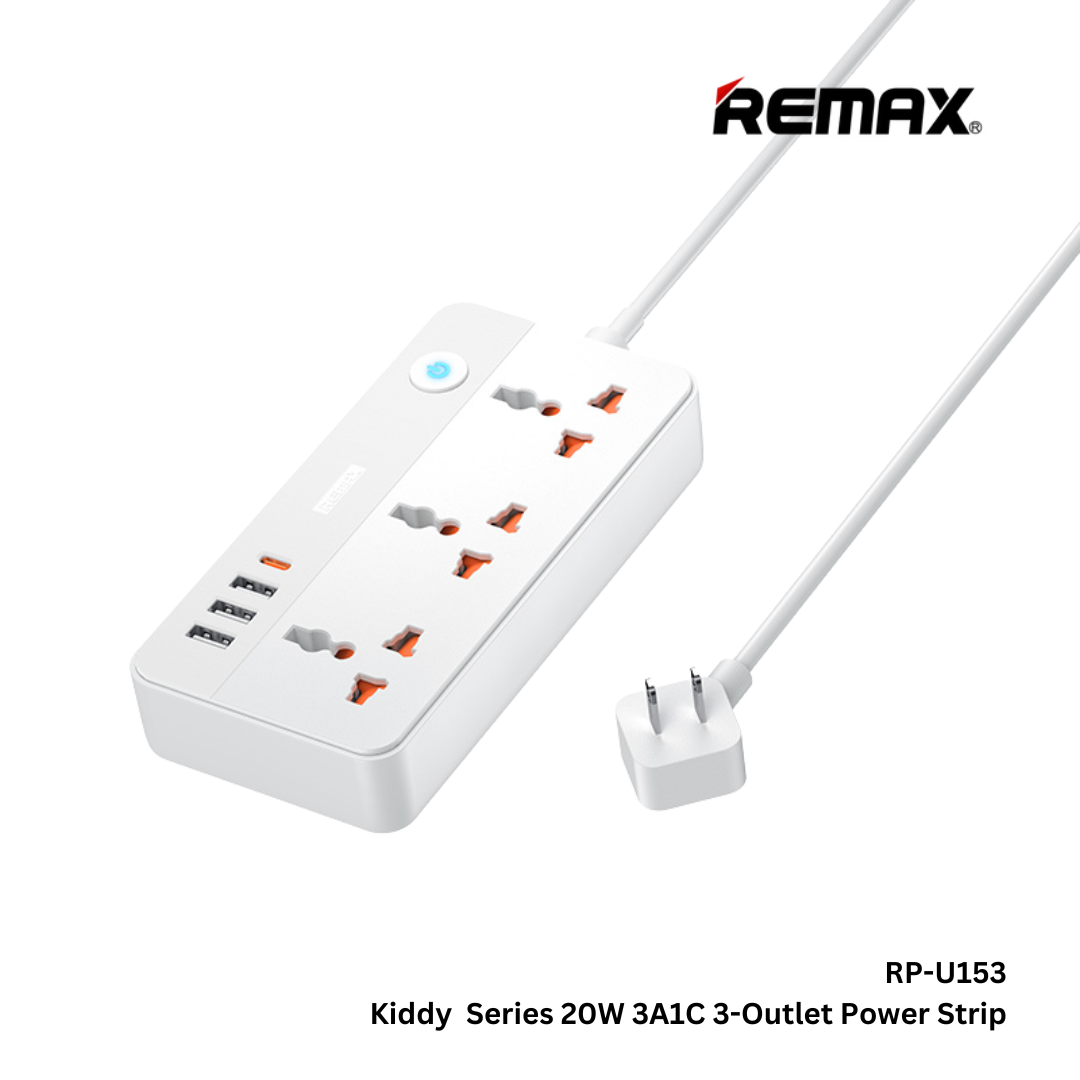 REMAX RP-U153 Socket Kiddy Series 20W Power Strip (US) (1.5M) - White