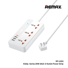 REMAX RP-U153 Socket Kiddy Series 20W Power Strip (US) (1.5M) - White