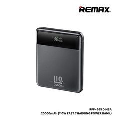 REMAX RPP-669 Dinba Series 20000mAh PD+QC Fast Charger Power Bank(100W) - Black