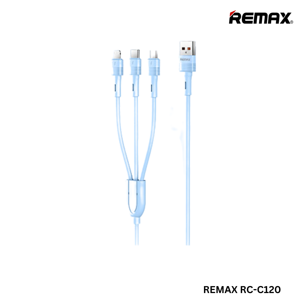 REMAX RC-C120 Leya Series 66W 3 In 1 Liquid Silicone Fast Charging Data Cable (1.2M)