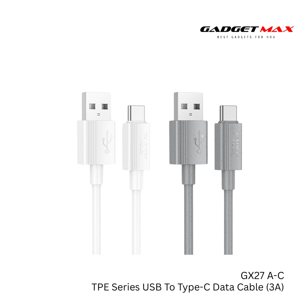 GADGET MAX - GX27 TPE Series USB To Type-C Data Cable ( 3A ) - White