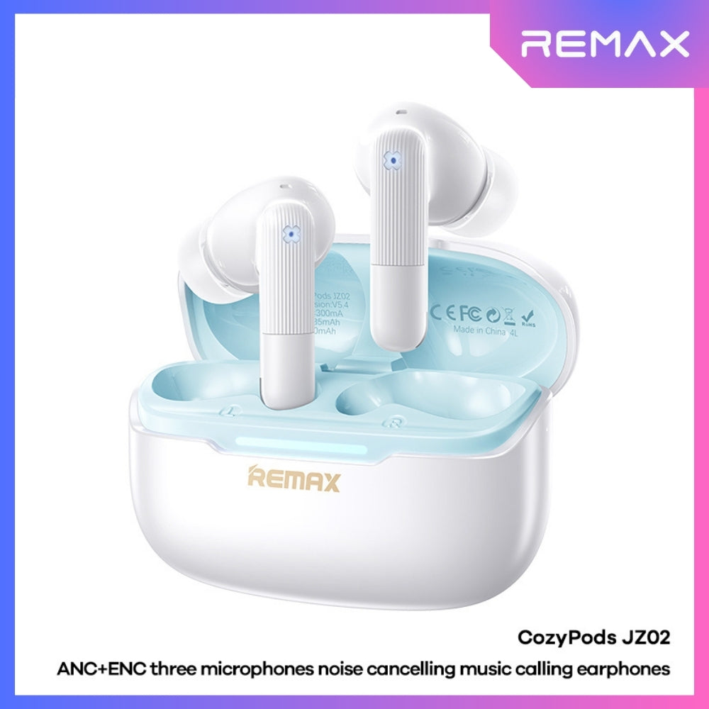 REMAX - CozyPods JZ02 ANC+ENC Noise Reduction Bluetooth Wireless Earbuds - White