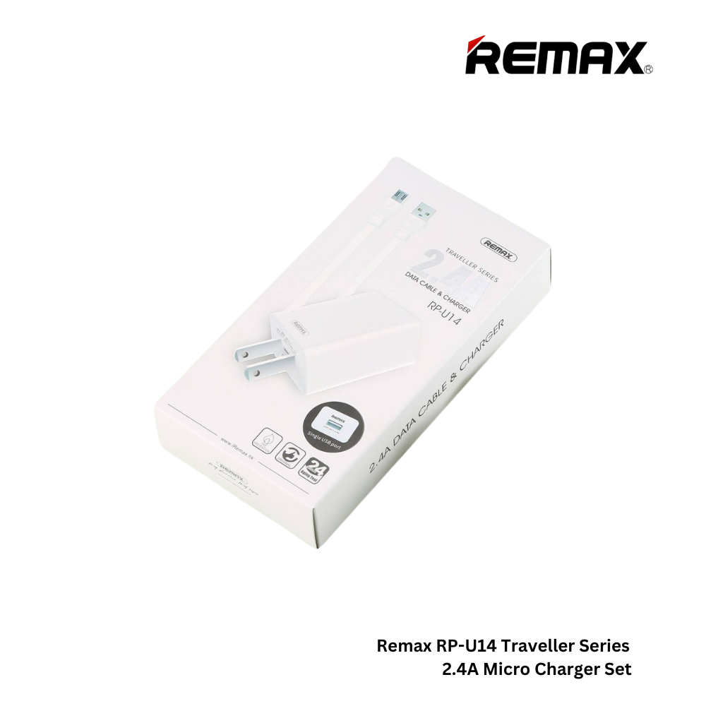 REMAX RP-U14 Traveller Series 2.4A Micro Charger Set (1 USB) - White