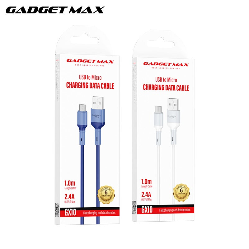 GADGET MAX GX10 MICRO 2.4A CHARGING DATA CABLE FOR MICRO (3A)(1M) - BLUE