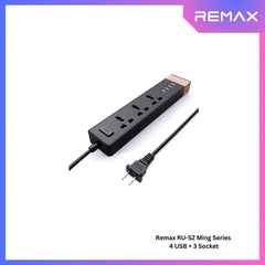 REMAX RU-S2 Ming Series 2.4A Power Socket(4 USB + 3 Power) - Black