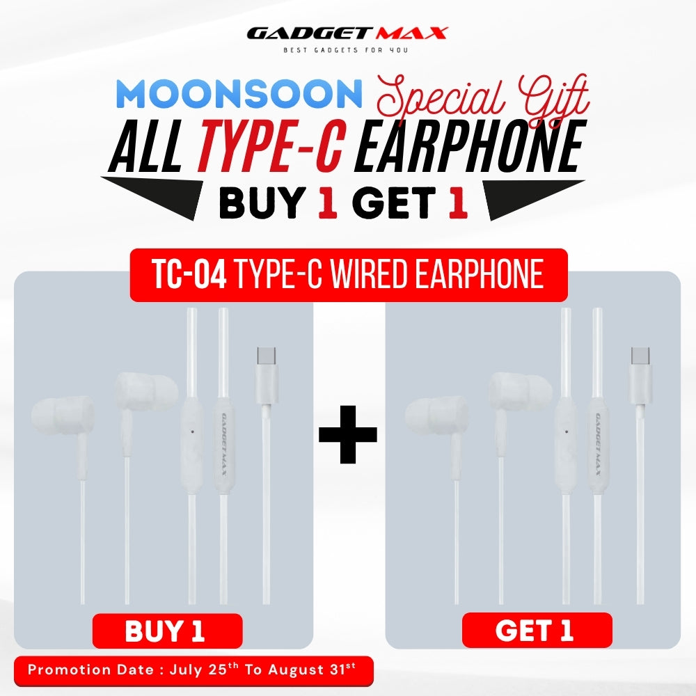 GADGET MAX - TC04 Type-C Wired Earphone - White