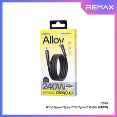 REMAX - CB25 C-C Wind Speed 240W Fast Charging Data Cable - Black