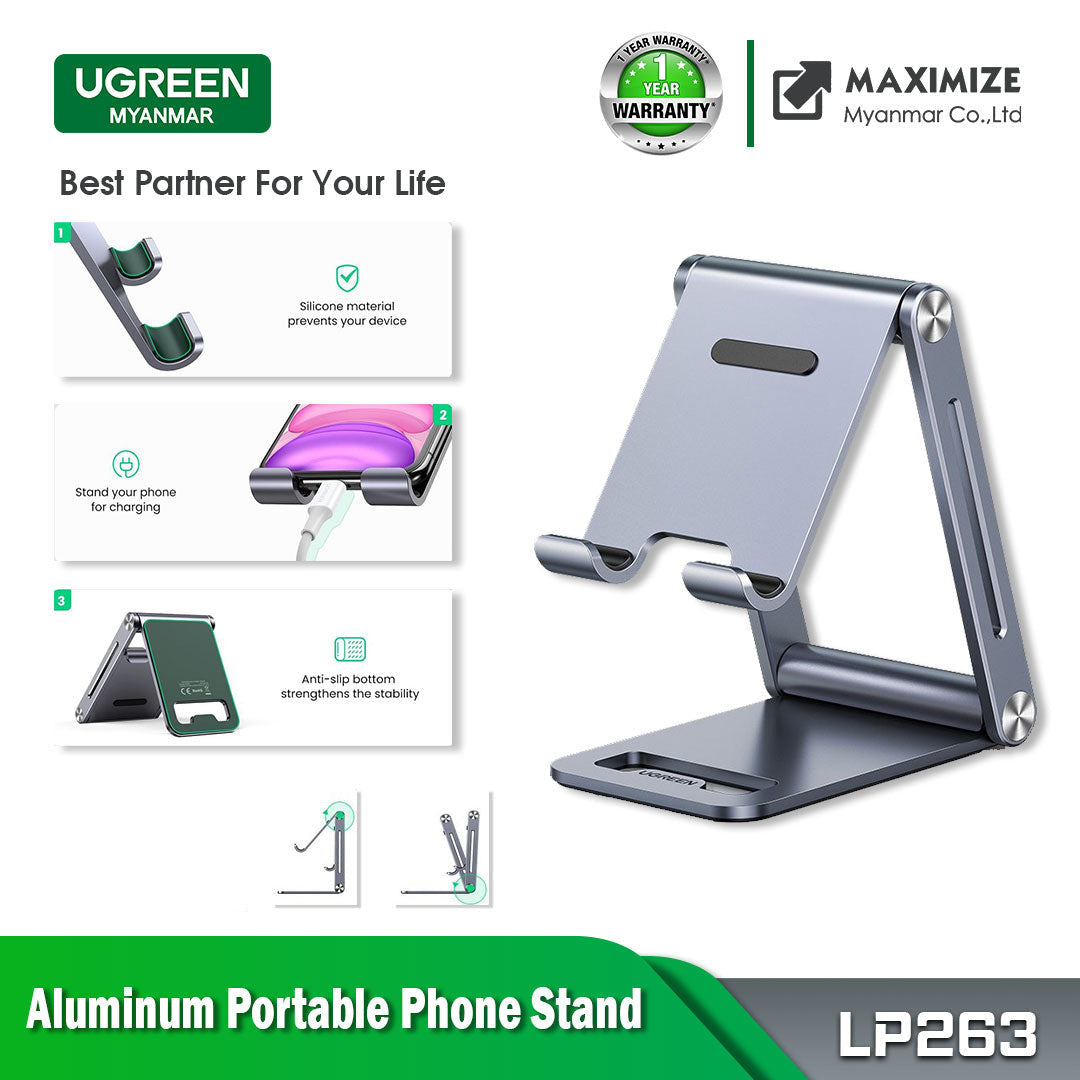 Ugreen Phone Holder with Roller New Floadable Multi-Angle Aluminum Phone Stand