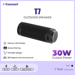 TRONSMART T7 30W Portable Wireless Bluetooth Outdoor Speaker - Black