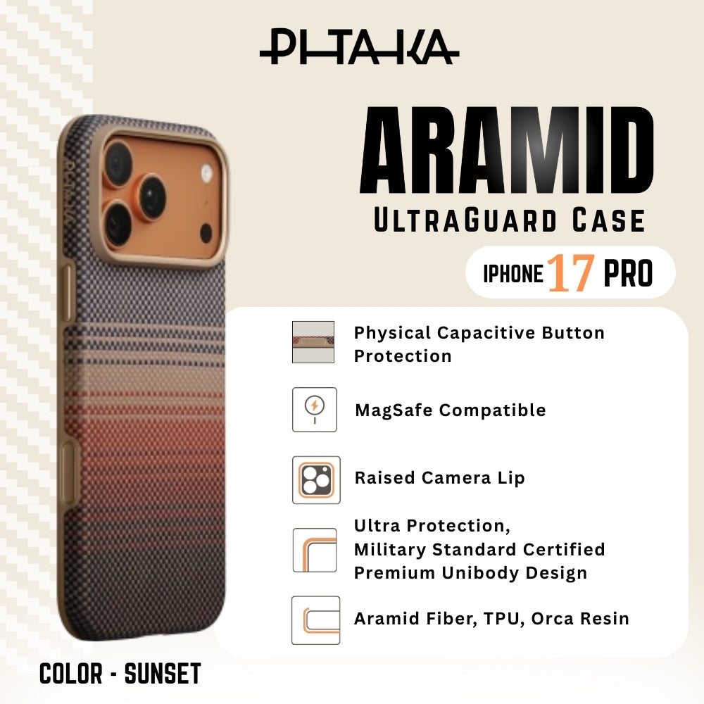PITAKA - Aramid UltraGuard Case For iPhone 17 Pro - Sunset