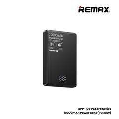 REMAX RPP-109 Vocard Pro Series 10000mAh PD Magnetic Wireless Power Bank(PD 20W) - Black