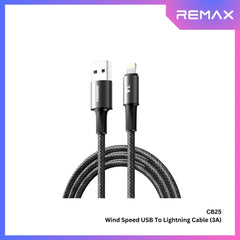 REMAX - CB25 A-L Wind Speed 3A Fast Charging Data Cable - Black