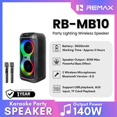 REMAX - RB-MB10 Lighting Party Bluetooth Wireless Speaker ( 140W ) - Black