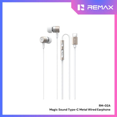 REMAX - RM-02A Type-C Magic Sound Metal Wired Earphone - Gold