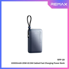 REMAX - RPP-19 10000mAh PD+QC Cabled Power Bank (20W+22.5W) - Blue