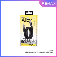 REMAX - CB25 A-L Wind Speed 3A Fast Charging Data Cable - Black