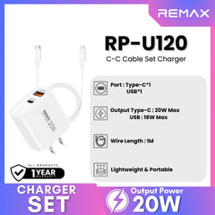REMAX - RP-U120 20W Type-C to Type-C Charger Set - White