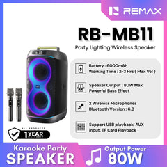 REMAX - RB-MB11 Lighting Party Bluetooth Wireless Speaker ( 80W ) - Black
