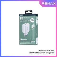REMAX - RP-U120 20W Type-C to Type-C Charger Set - White