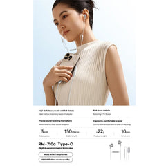 REMAX - RM-710A Type-C Metal Karaoke Wired Earphone - Silver