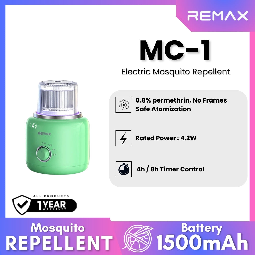 REMAX - MC-1 Electric Mosquito Repellent (4.2W) - Green – Remax Online Shop