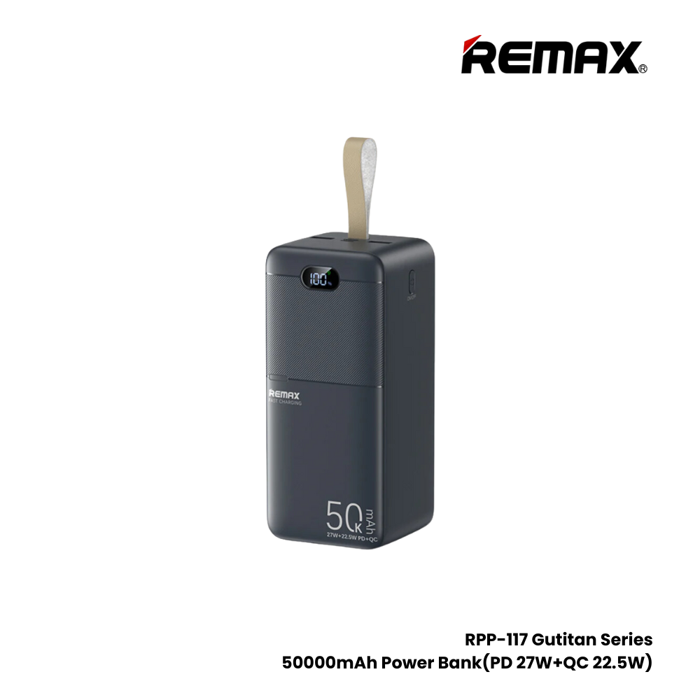 REMAX RPP-117 Piloteer Series 50000mAh PD+QC Fast Charging Power Bank(PD 27W+QC 22.5W) - Grey