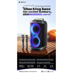 REMAX - RB-MB11 Lighting Party Bluetooth Wireless Speaker ( 80W ) - Black