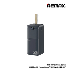 REMAX RPP-117 Piloteer Series 50000mAh PD+QC Fast Charging Power Bank(PD 27W+QC 22.5W) - Grey